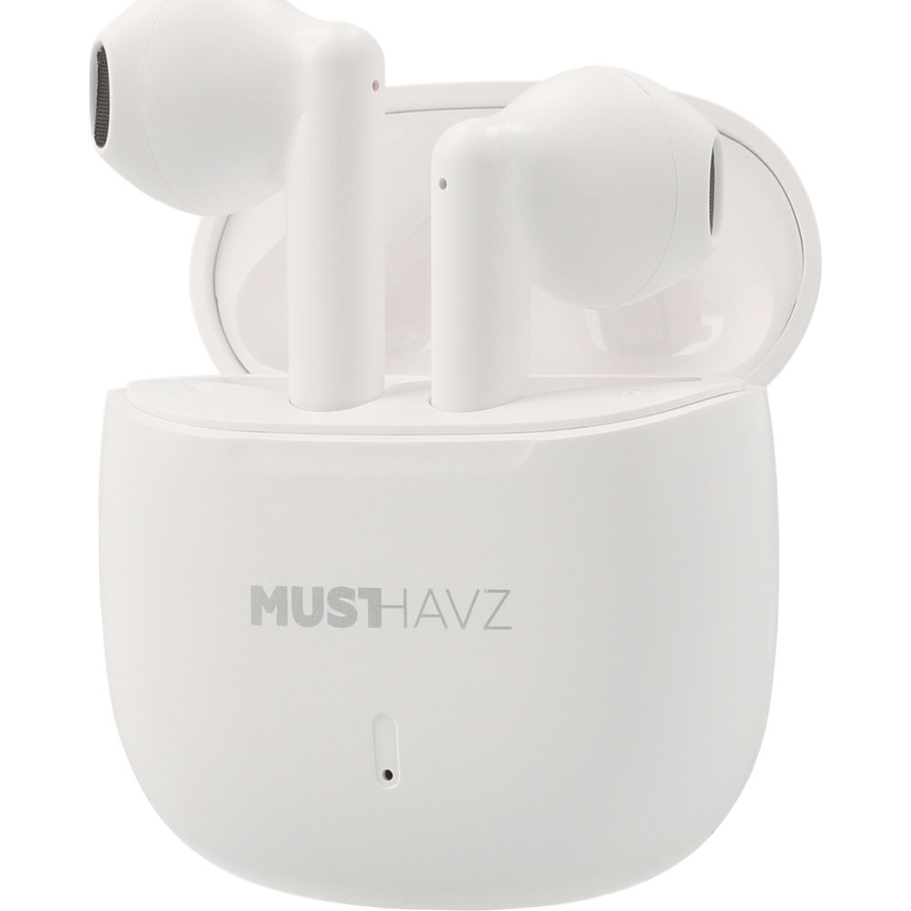 Musthavz True Wireless Earphone Lite, intuicyjne słuchawki z wygodnym sterowaniem głosowym praktyczne, White (biały)