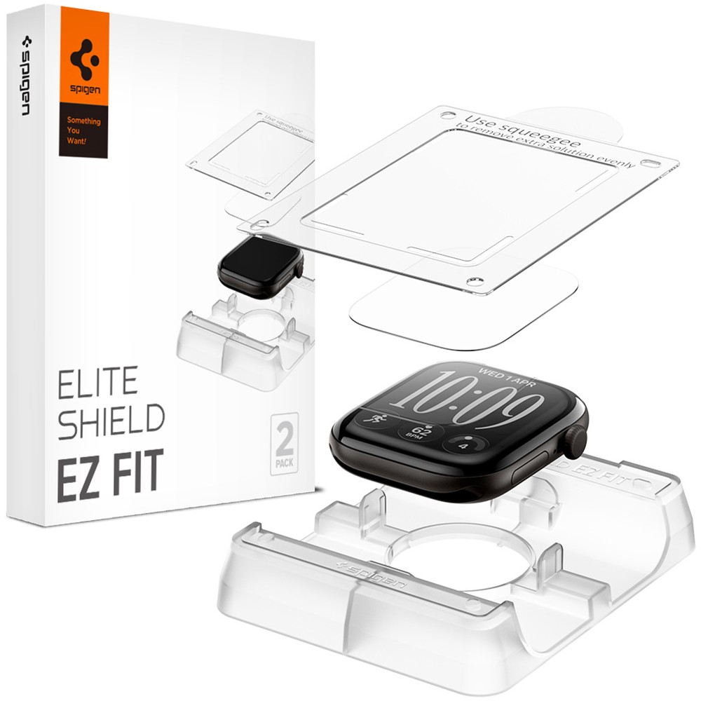 Folia + Aplikator Spigen Elite Shield EZ Fit 2-Pack do Apple Watch Series 12 42mm