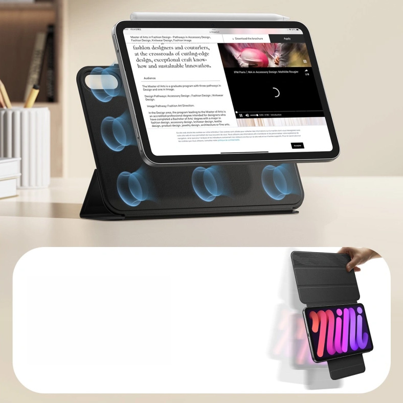 Etui ESR Rebound Magnetic Case do Apple iPad Mini 8 2026 z magnetycznym zabezpieczeniem rysika Apple Pencil