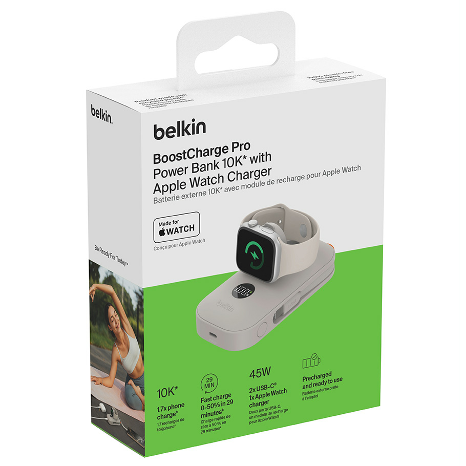 Oryginalna bateria do Apple Watch Belkin BoostCharge Pro Power Bank 10K 458W + USB-C Cable 10 000 mAh, Sand (beżowy)