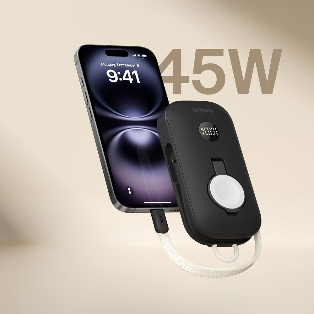 Oryginalna bateria do Apple Watch Belkin BoostCharge Pro Power Bank 10K 458W + USB-C Cable 10 000 mAh, Black (czarny)