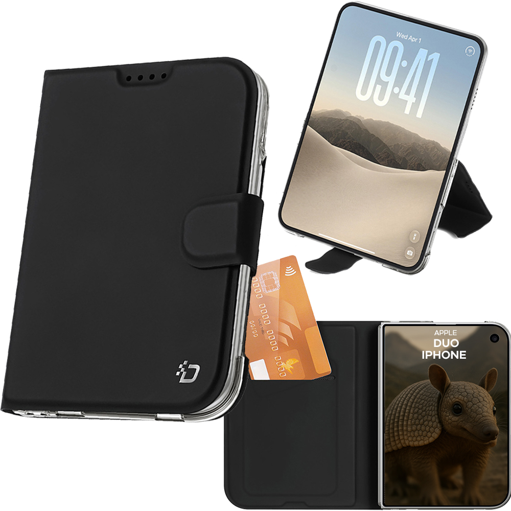 Etui z klapką Dux Ducis Skin Pro do iPhone Duo, Black (czarny)