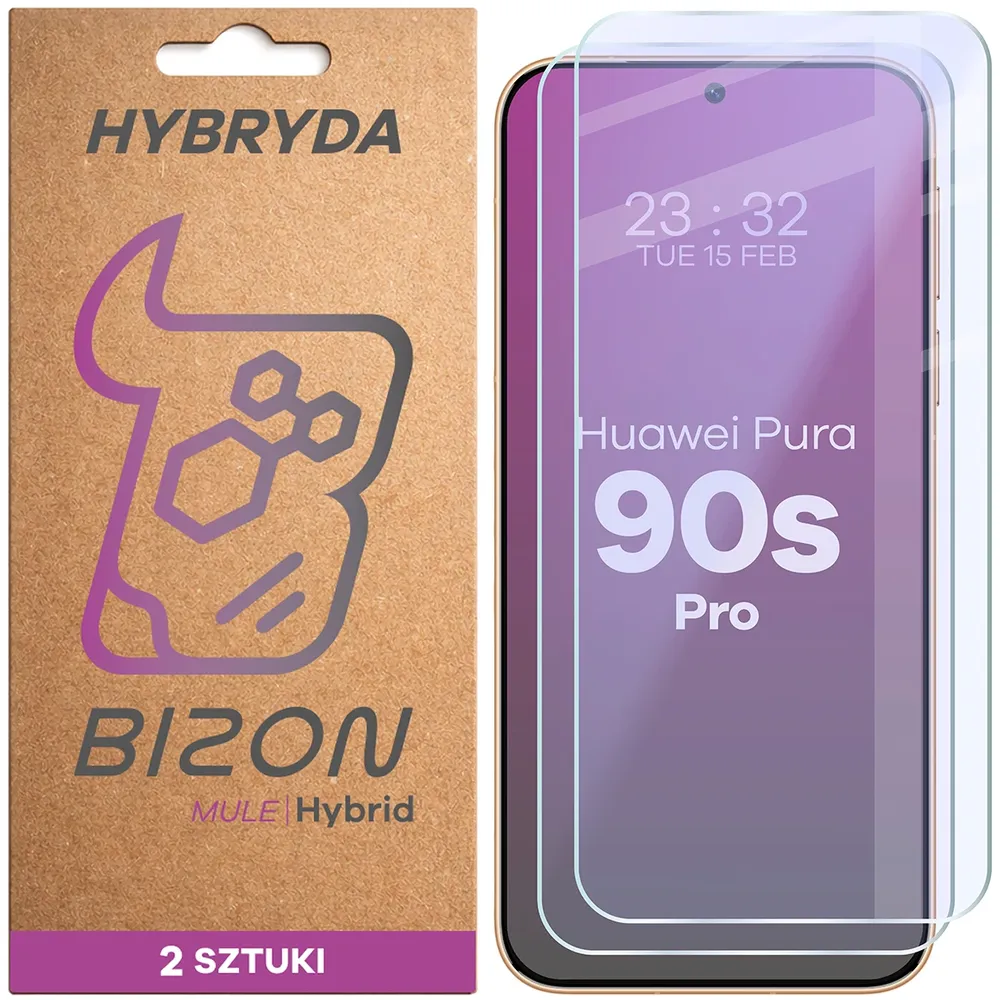 Elastyczne szkło hybrydowe Bizon Hybrid Mule Duo do Huawei Pura 90s Pro, 2 sztuki