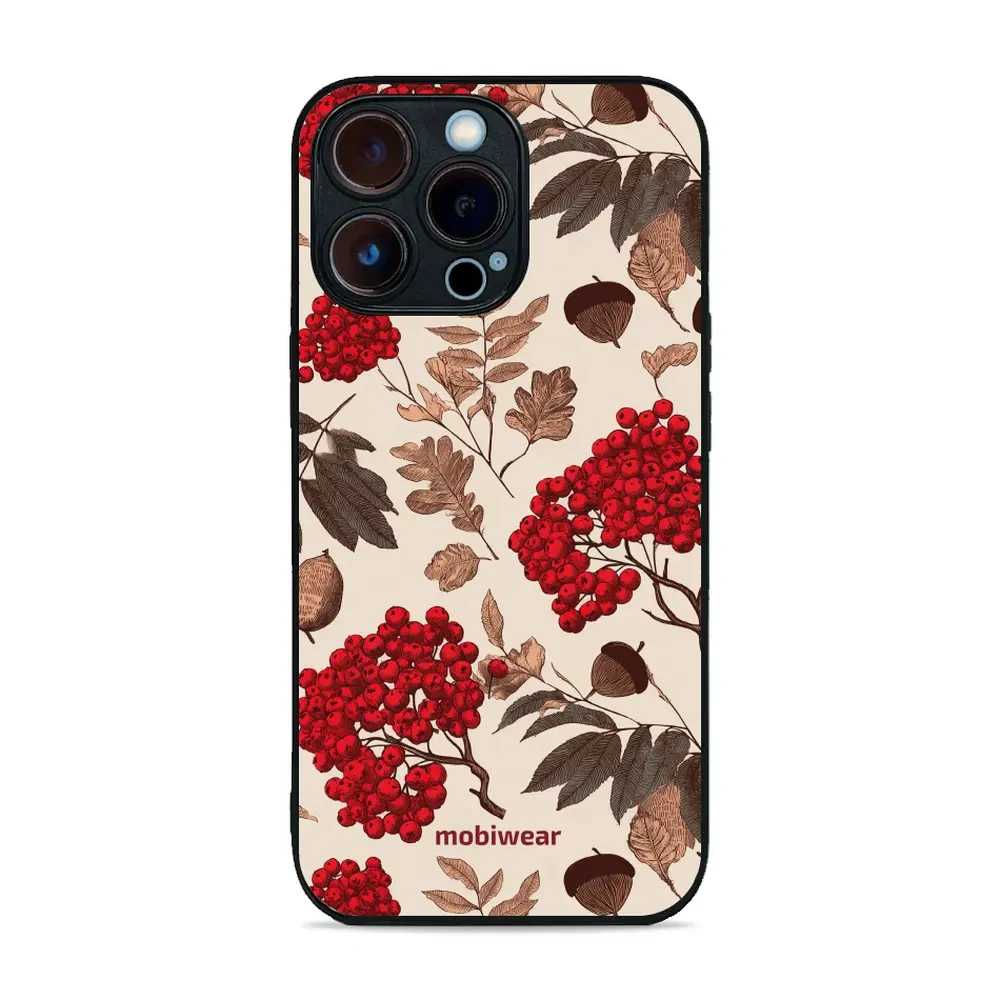 Mobiwear Glossy Case, etui na telefon, ochrona urządzenia, stylowa grafika, bezpieczna obudowa, jarzębina na ecru