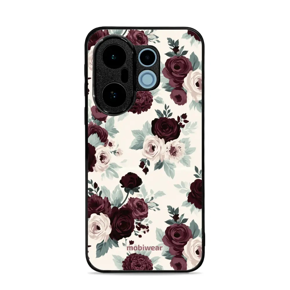 Mobiwear Glossy Case, etui na telefon, ochrona urządzenia, stylowa grafika, bezpieczna obudowa, róże z szałwią na kremie