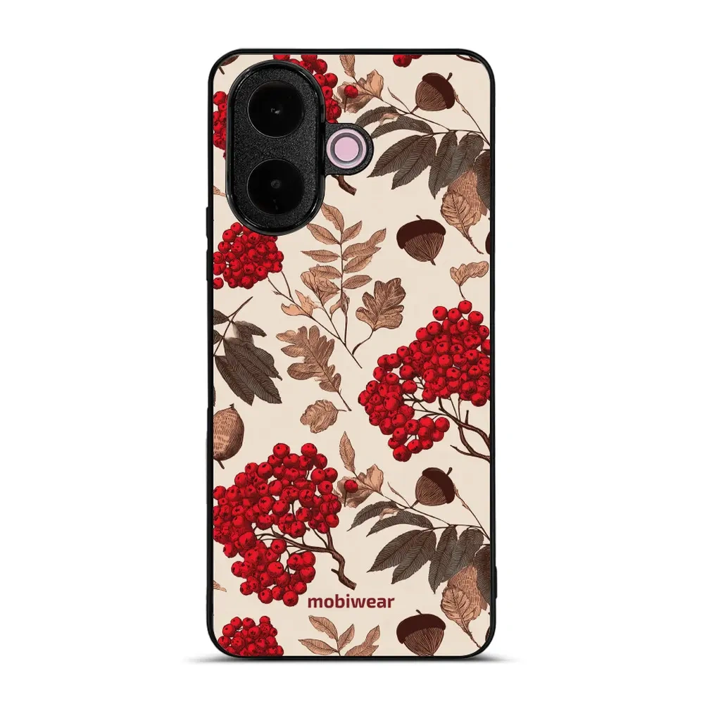 Mobiwear Glossy Case, etui na telefon, ochrona urządzenia, stylowa grafika, bezpieczna obudowa, jarzębina na ecru
