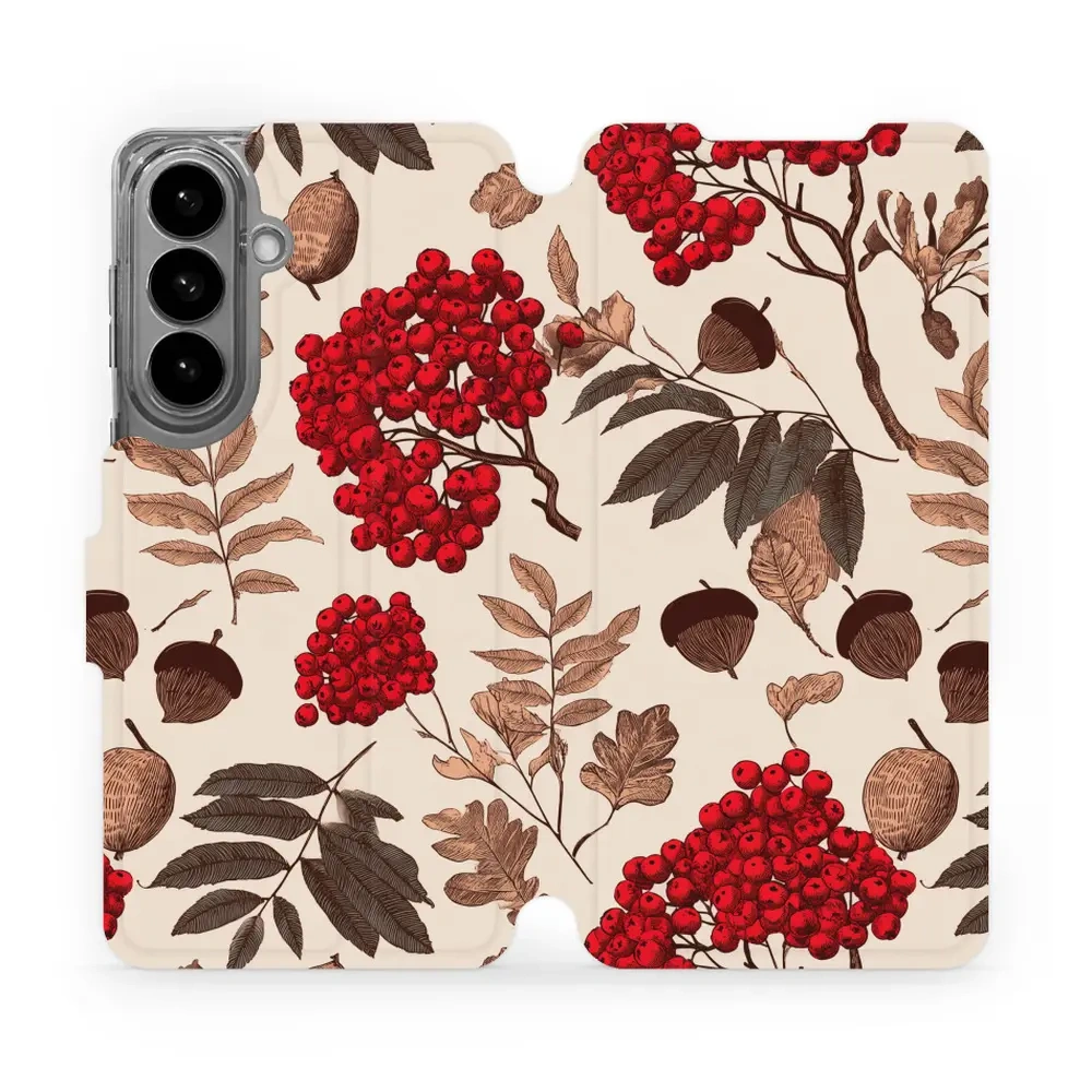 Mobiwear Book, ochrona ekranu, magnetyczne zapięcie, silikonowa wkładka, bezpieczeństwo, jarzębina na ecru