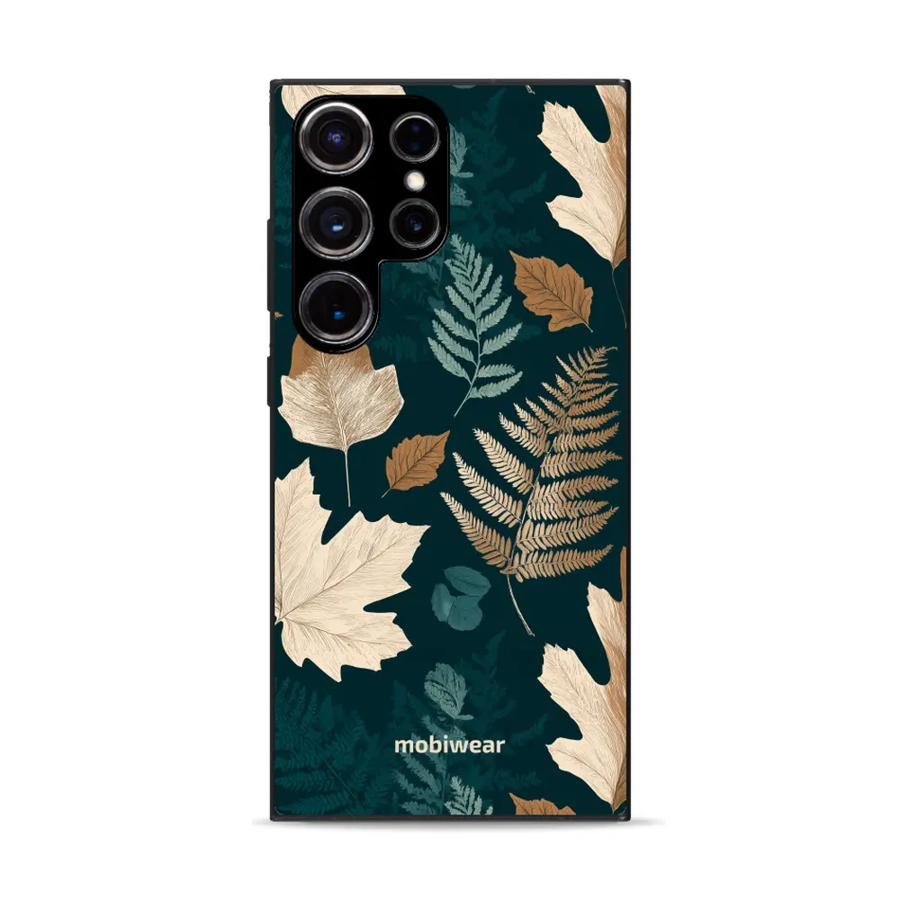 Mobiwear Glossy Case, etui na telefon, ochrona urządzenia, stylowa grafika, bezpieczna obudowa, zielnik z liści i paproci