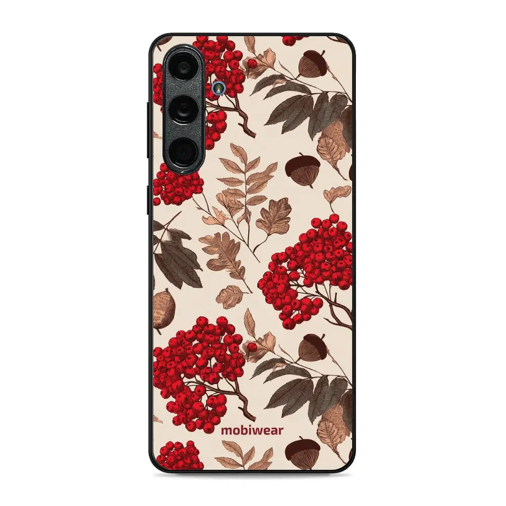 Mobiwear Glossy Case, etui na telefon, ochrona urządzenia, stylowa grafika, bezpieczna obudowa, jarzębina na ecru