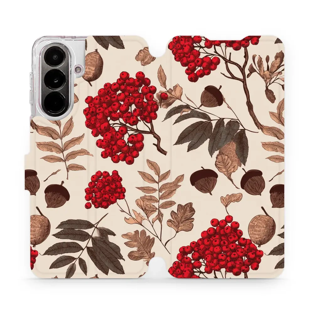 Mobiwear Book, ochrona ekranu, magnetyczne zapięcie, silikonowa wkładka, bezpieczeństwo, jarzębina na ecru