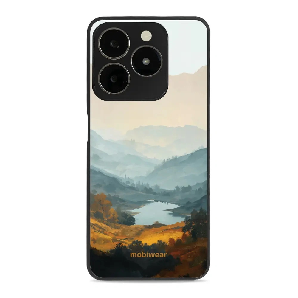 Mobiwear Glossy Case, etui na telefon, ochrona urządzenia, stylowa grafika, bezpieczna obudowa, jezioro w dolinie