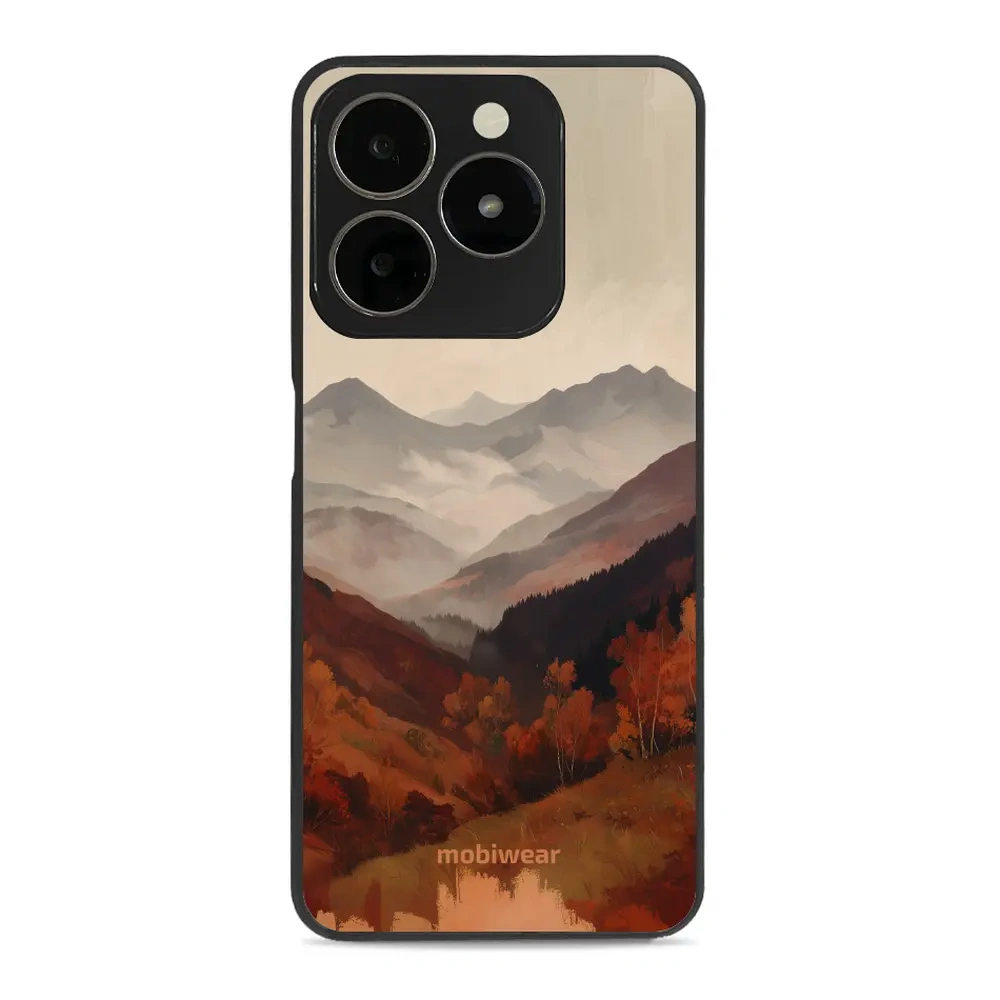 Mobiwear Glossy Case, etui na telefon, ochrona urządzenia, stylowa grafika, bezpieczna obudowa, mglista dolina w górach