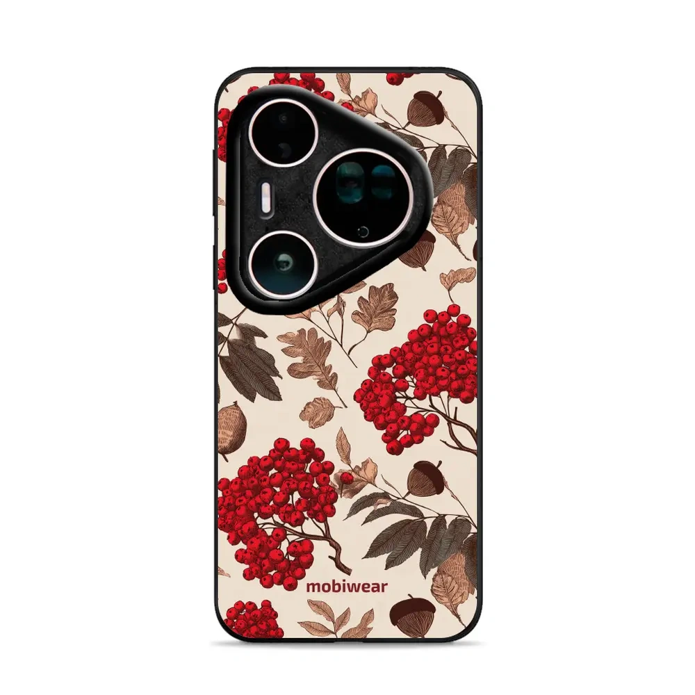 Mobiwear Glossy Case, etui na telefon, ochrona urządzenia, stylowa grafika, bezpieczna obudowa, jarzębina na ecru
