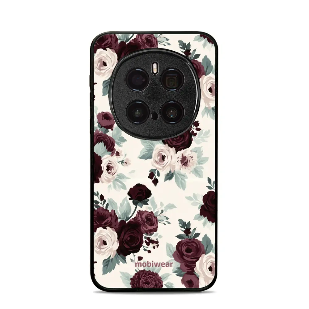Mobiwear Glossy Case, etui na telefon, ochrona urządzenia, stylowa grafika, bezpieczna obudowa, róże z szałwią na kremie