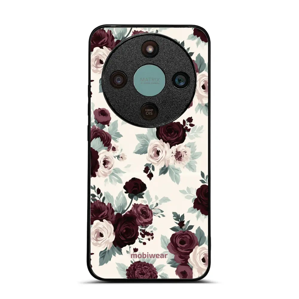 Mobiwear Glossy Case, etui na telefon, ochrona urządzenia, stylowa grafika, bezpieczna obudowa, róże z szałwią na kremie