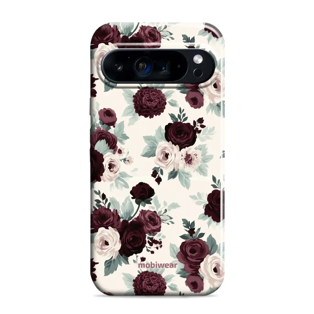 Mobiwear Elite Pro do Google Pixel 9 Pro XL, ochrona telefonu, trwała konstrukcja, wygodne użytkowanie, dopasowanie, róże z szałwią na kremie