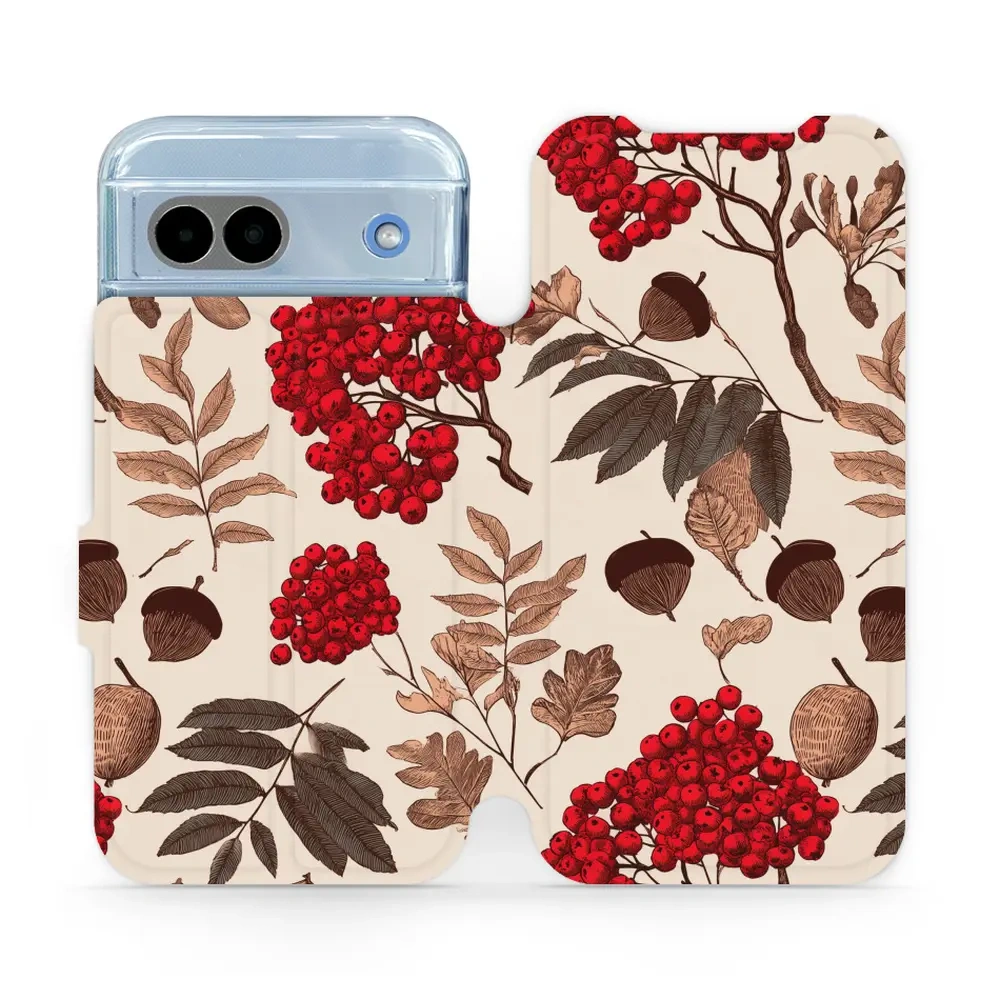Mobiwear Book, ochrona ekranu, magnetyczne zapięcie, silikonowa wkładka, bezpieczeństwo, jarzębina na ecru