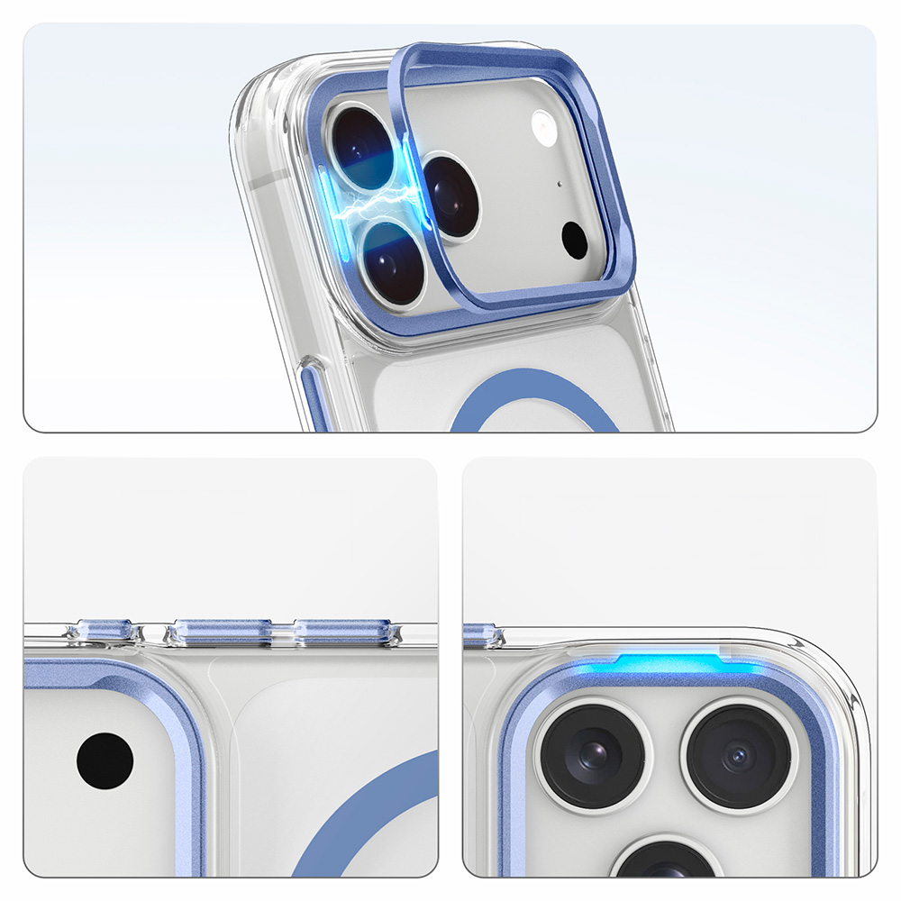 Etui Spigen Ultra Hybrid Optik S Mag z MagSafe do iPhone 18 Pro / 17 Pro, Clear Light Blue (przezroczysto-niebieski)