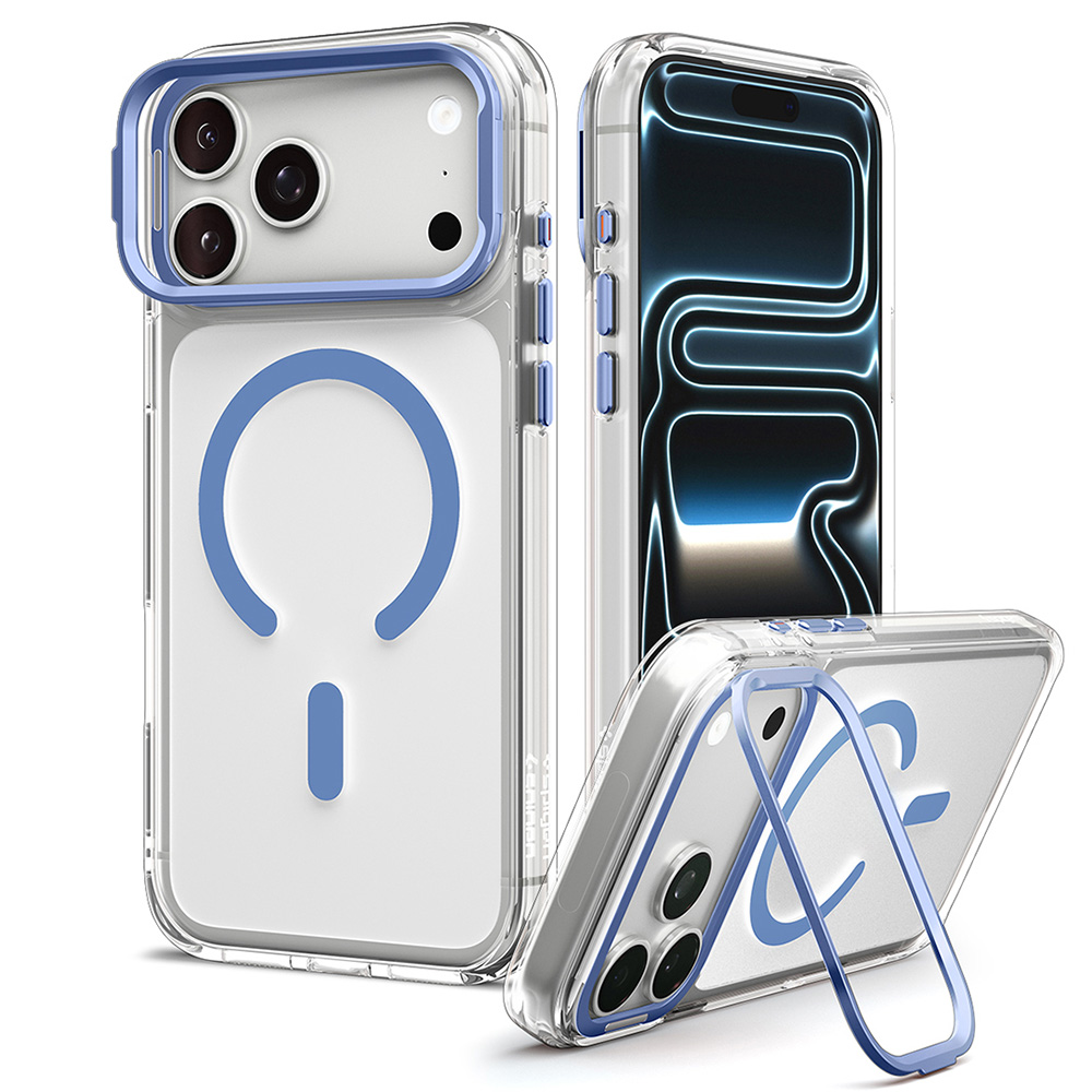 Etui Spigen Ultra Hybrid Optik S Mag z MagSafe do iPhone 18 Pro / 17 Pro, Clear Light Blue (przezroczysto-niebieski)