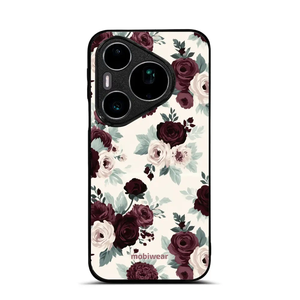 Mobiwear Glossy Case, etui na telefon, ochrona urządzenia, stylowa grafika, bezpieczna obudowa, róże z szałwią na kremie