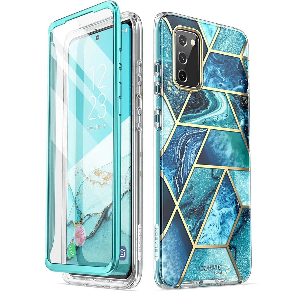 Etui pancerne Supcase i-Blason Cosmo SP Galaxy S20 FE, marmurowe niebieskie