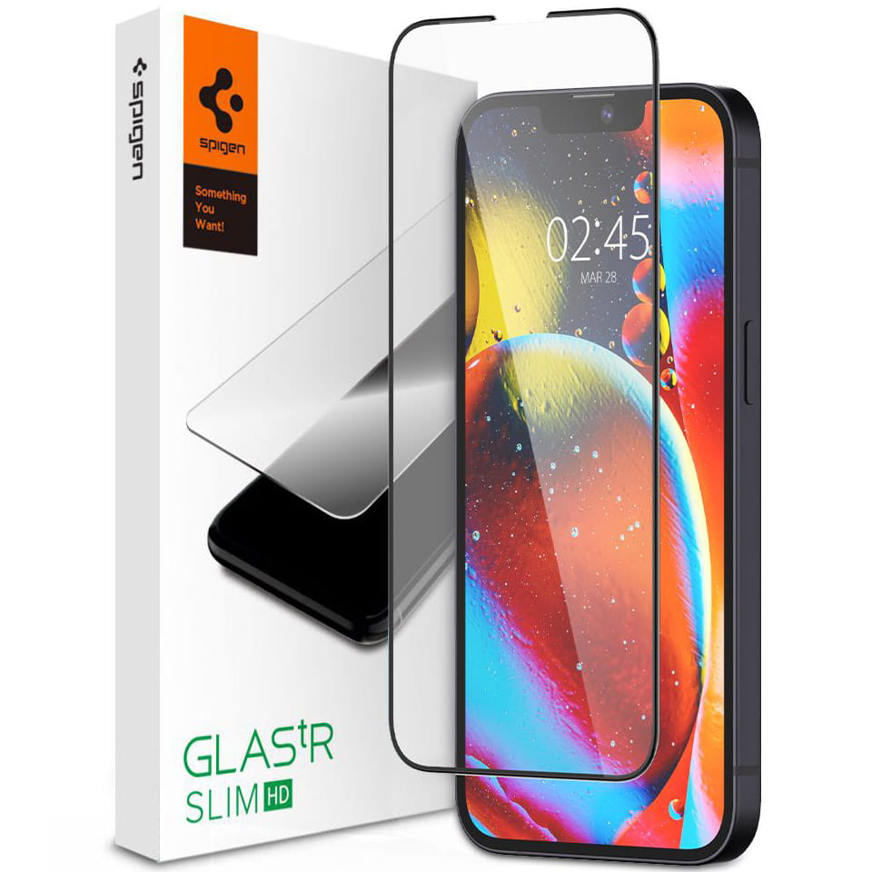Szkło do etui Spigen Glas.tR Slim FC iPhone 13 Mini, czarne Szkło do etui Spigen Glas.tR Slim FC iPhone 13 Mini, czarne