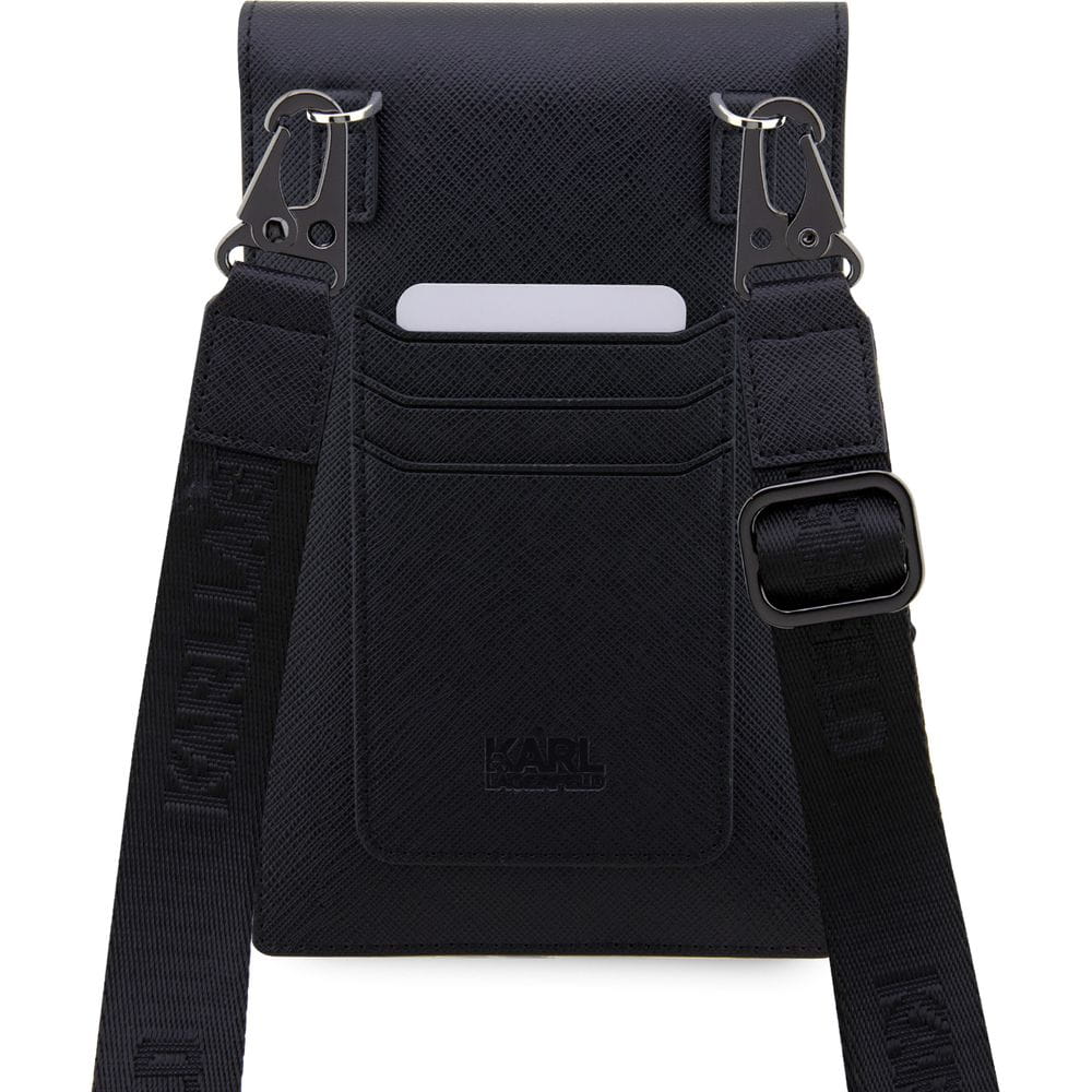 Samsung Galaxy A56 Karl Lagerfeld Saffiano Metal Karl and Choupette Case - Black