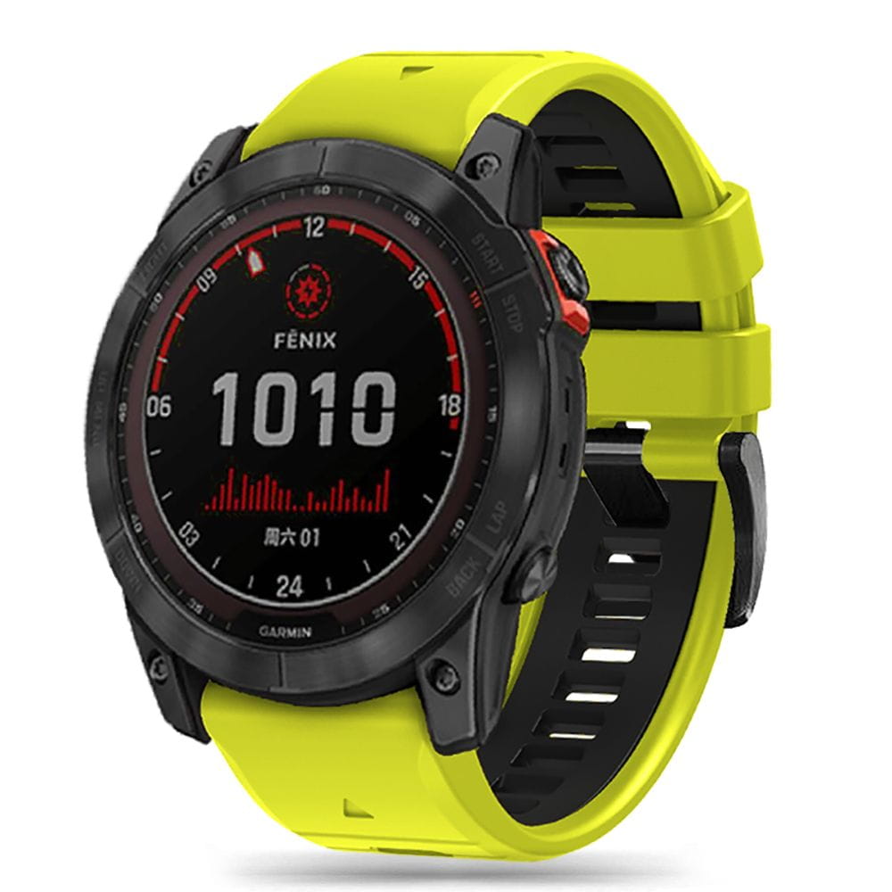 Pasek Tech-Protect Iconband Pro, QuickFit 26 mm do Garmin Fenix 8 Pro (51 mm) / 8 / 7X Pro / 7X / 6X Pro, limonkowe-czarne