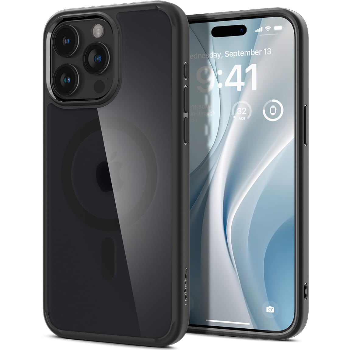 Spigen Cover per iPhone 15, Ultra Hybrid MagFit, Compatibile con MagSafe - Nero