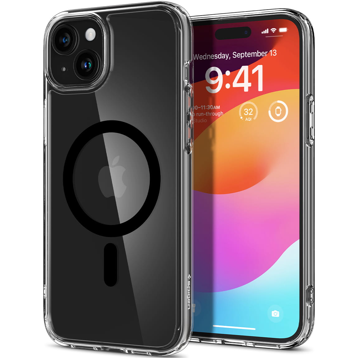 Spigen Cover Per IPhone 15 Pro Ultra Hybrid MagFit Con MagSafe - Digital Camo - Custodia Trasparente Con Magneti E Protezione Anturto - 5