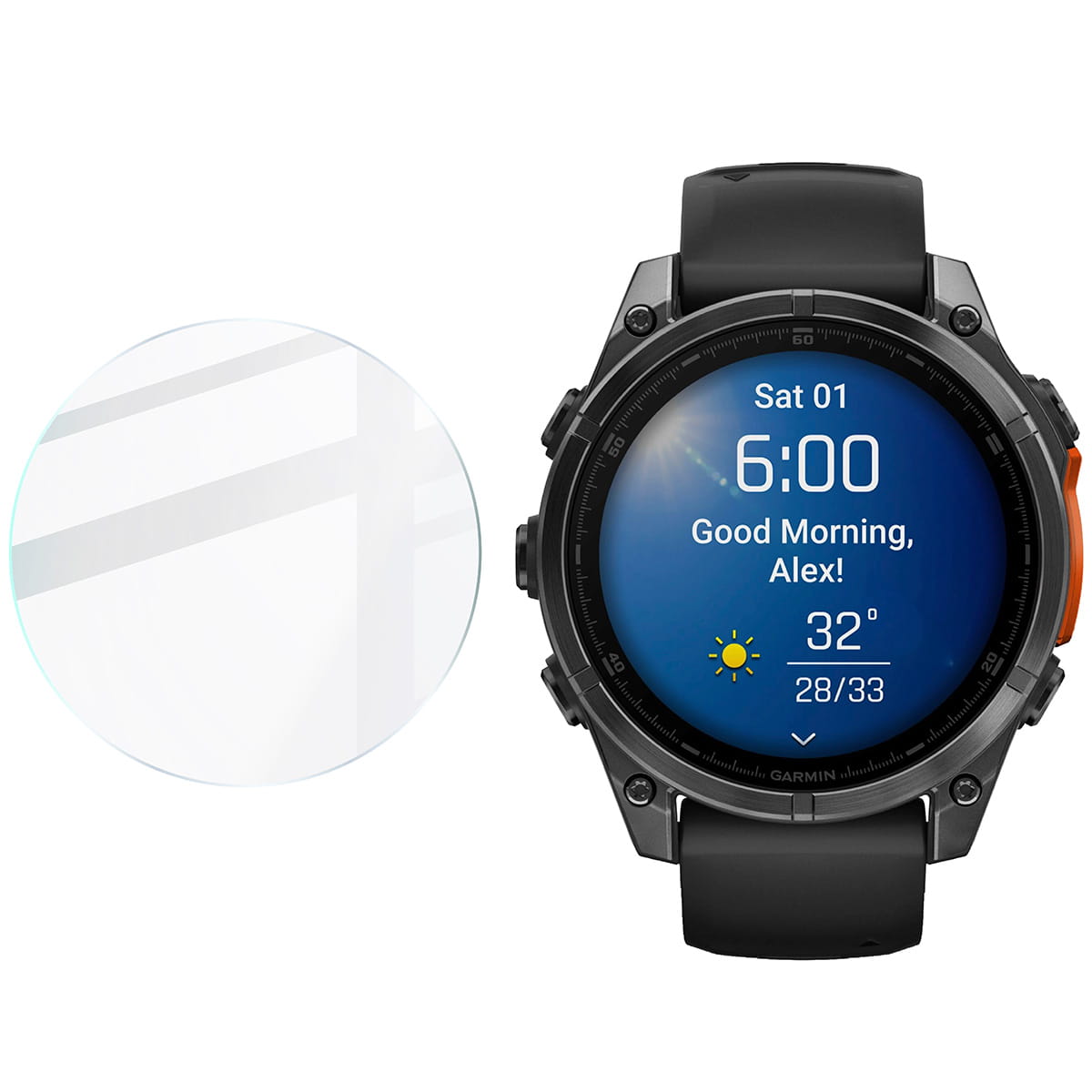 savvies Verre Trempé pour Garmin Fenix 8/8 Pro AMOLED (47 mm) Vitre Protection Ecran, Film Trempé de Verre, Dureté 9H