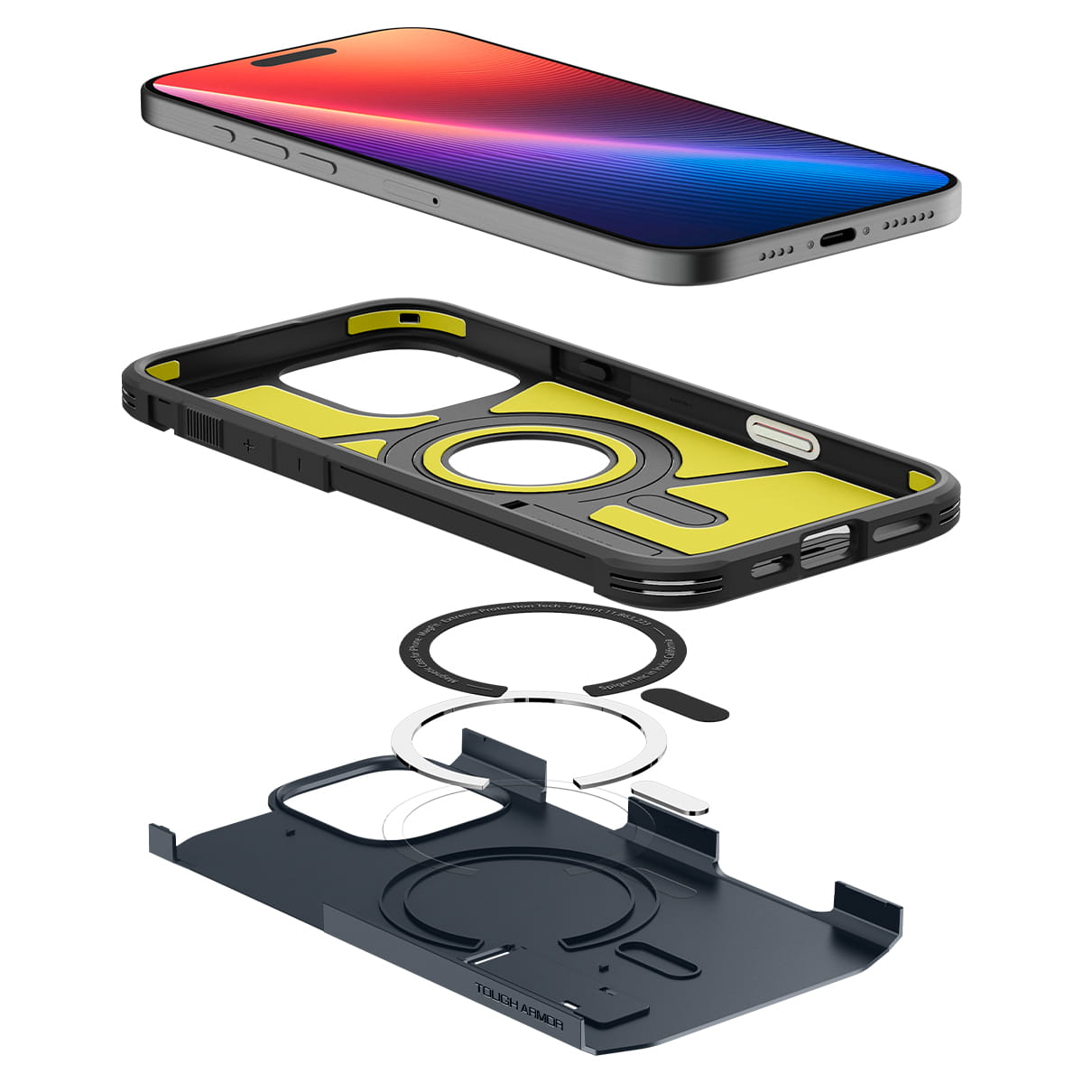 Spigen Tough Armor Handyhülle Für OnePlus 7 Pro – Schwarz | Mit Kickstand, Air Cushion Technologie & Erhöhtem Displayrand