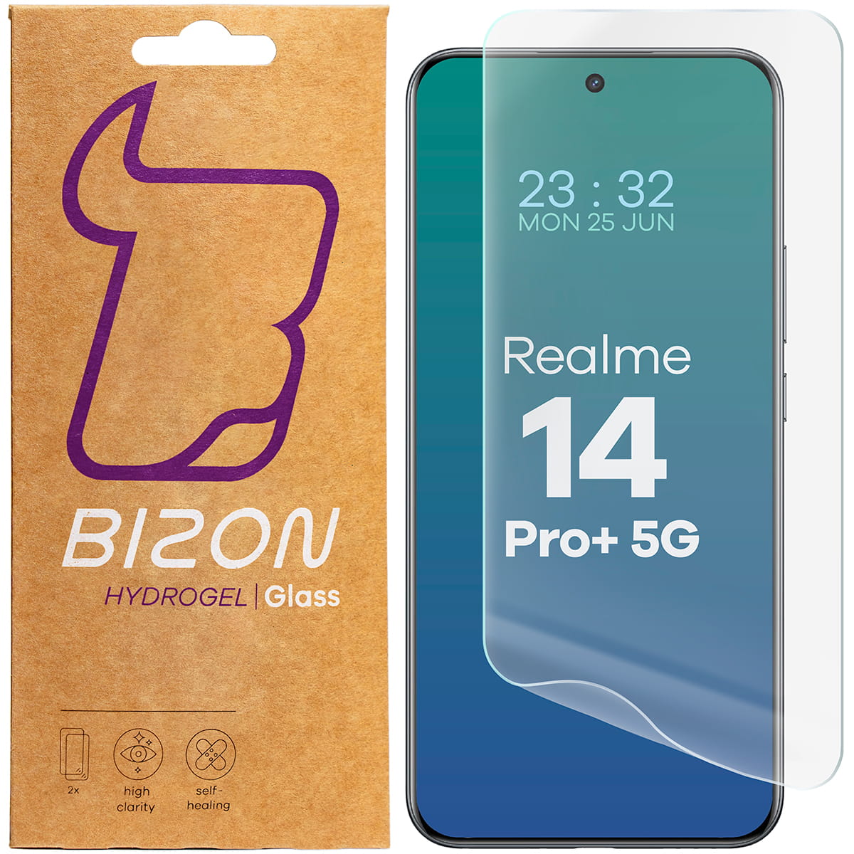 Folia hydrożelowa na ekran Bizon Film Hydrogel Front Duo do Realme 14 Pro+ 5G, 2 sztuki