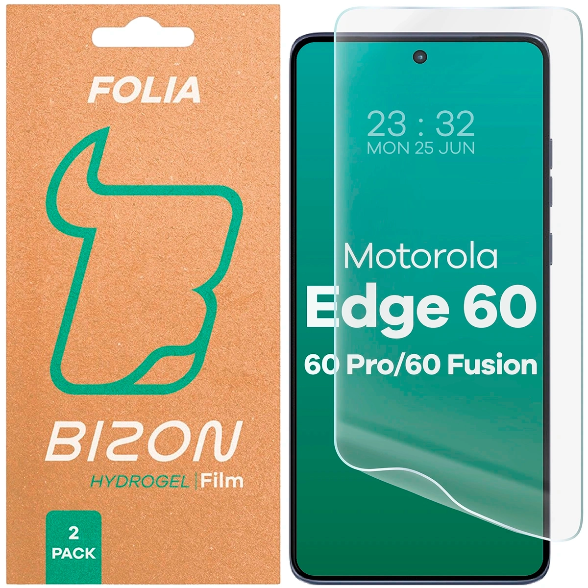Folia hydrożelowa na ekran Bizon Film Hydrogel Front Duo do Motorola Edge 60 / 60 Pro / 60 Fusion, 2 sztuki