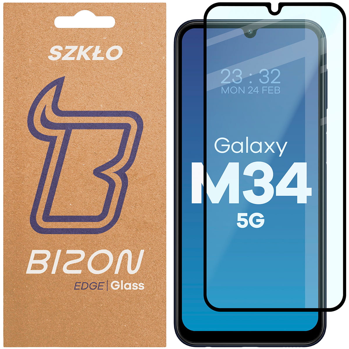 Szkło hartowane Bizon Glass Edge 2 do Galaxy M34 5G, czarne