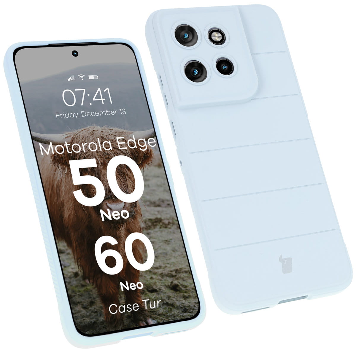 Pancerne etui Bizon Case Tur do Motorola Edge 50 Neo / 60 Neo, jasnoniebieskie