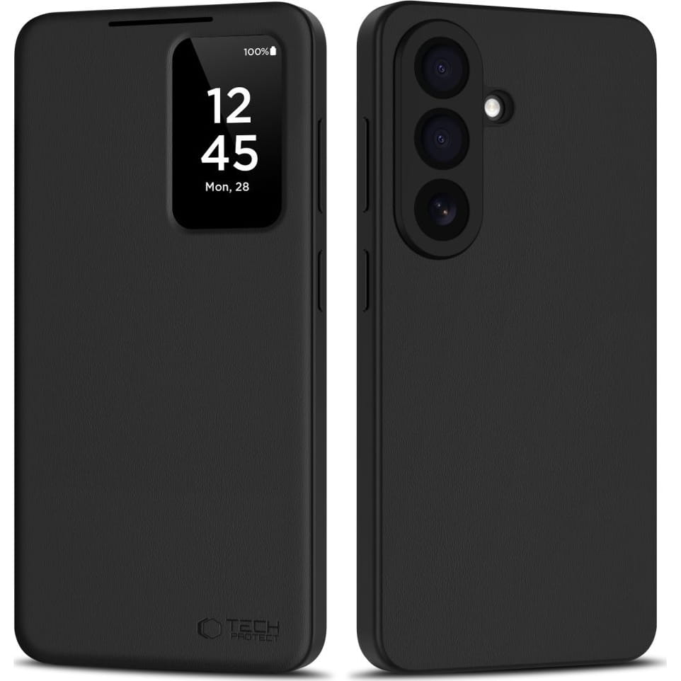 Etui z klapką Tech-Protect Smart Wallet dla Galaxy S26, Matte Black (czarny).