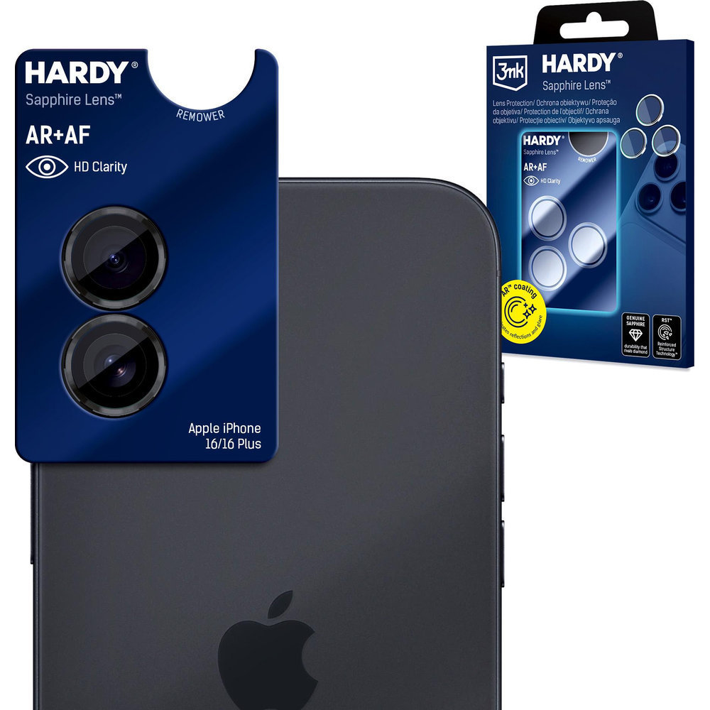 3mk HARDY Sapphire Lens, szafirowe szkło ochronne obiektywu odporne przejrzyste do Apple iPhone 17<br><noscript><img src=