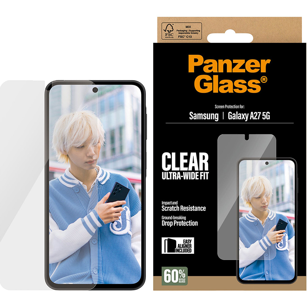 Szkło hartowane PanzerGlass Ultra-Wide Fit + EasyAligner do Samsung Galaxy A27 5G, przezroczyste