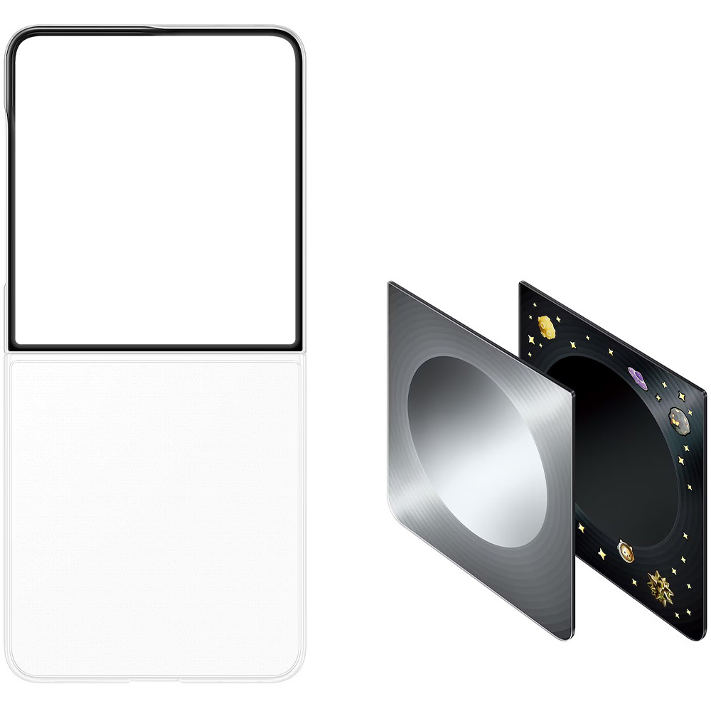 Etui Samsung FlipSuit Case do Samsung Galaxy Z Flip8, Clear (przezroczysty z wymienną płytką: srebrną)