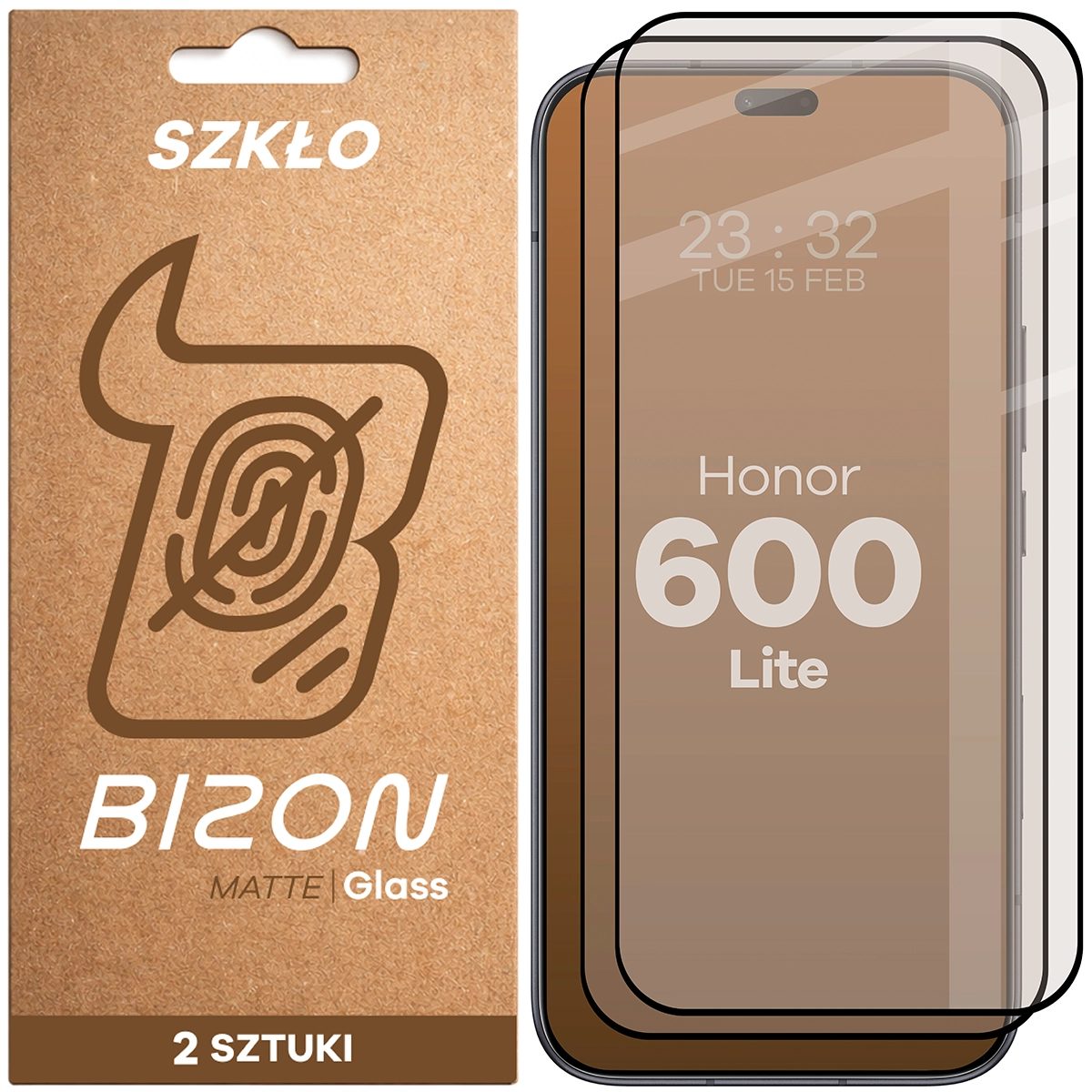 Szkło matowe na ekran Bizon Glass Matte Duo do HONOR 600 Lite 5G, 2 sztuki