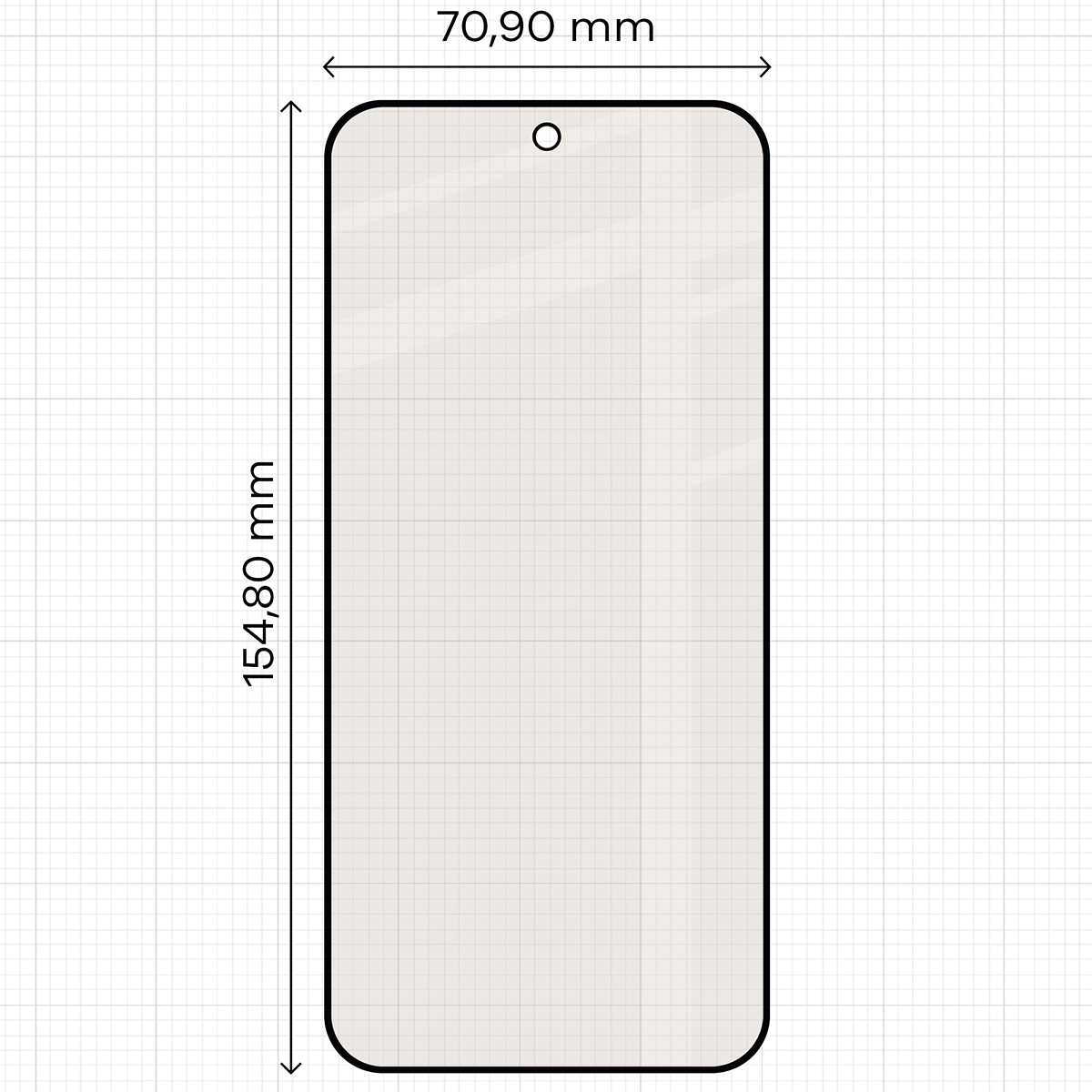 Miarka z wymiarami szkła matowego Bizon Glass Matte Duo do OPPO Reno16 F, OPPO Reno16 FS