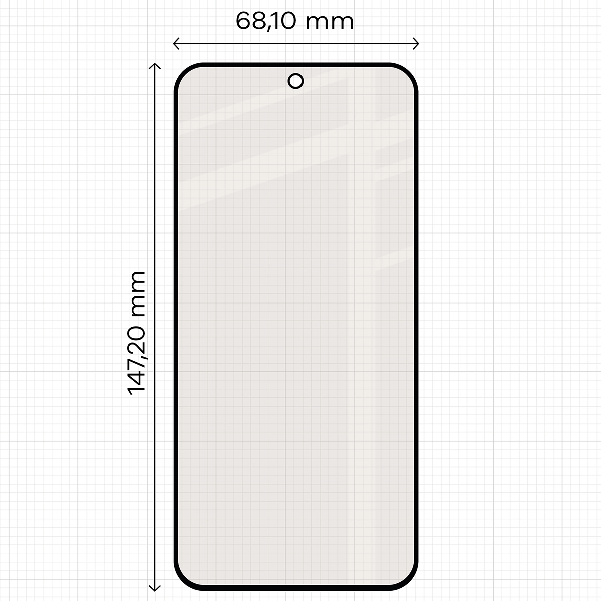 Miarka z wymiarami szkła matowego Bizon Glass Matte Duo do OPPO Reno16 / Pro