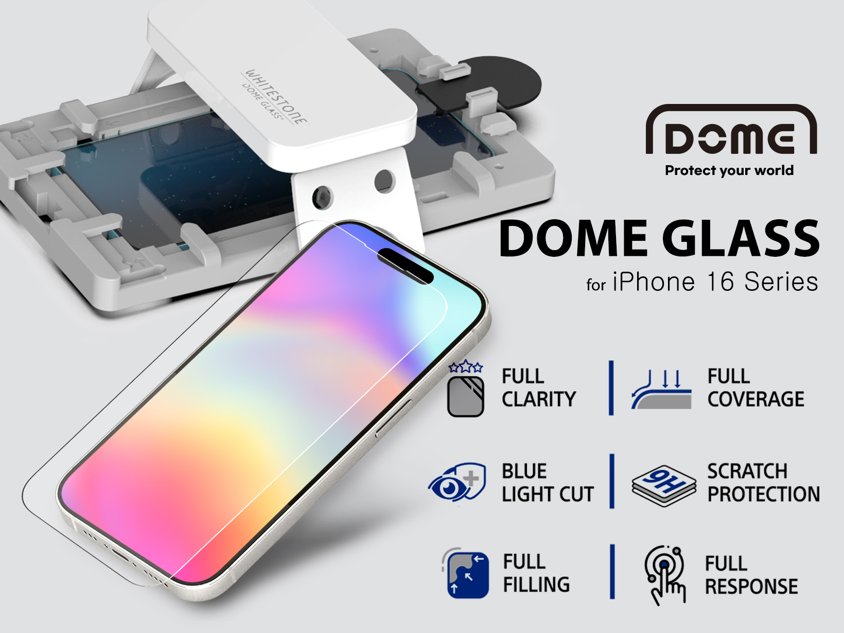 Wielowarstwowa konstrukcja szkła hartowanego Whitestone Dome Glass UV