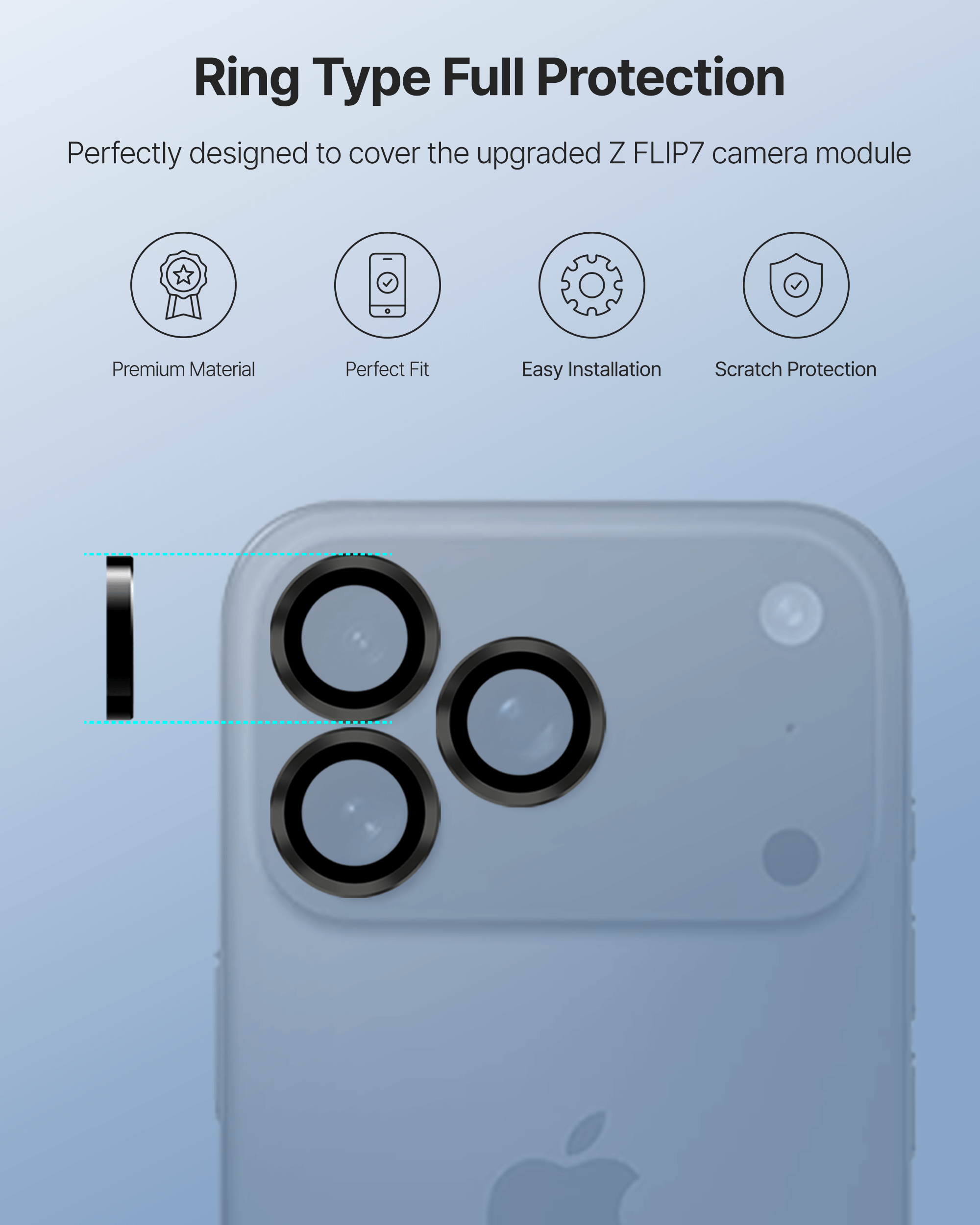 Pełna ochrona obiektywów aparatu Ring Type Whitestone Dome CLenZ Camera Protector
