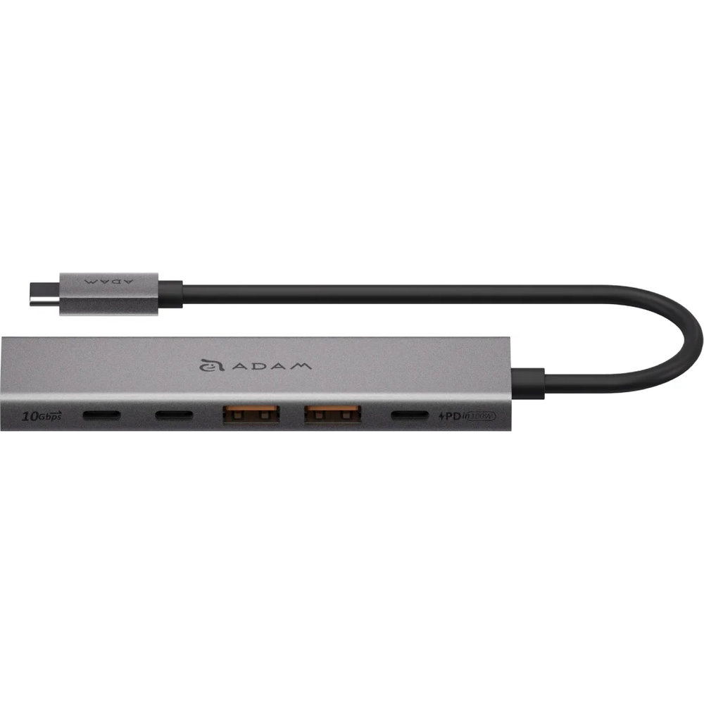 Adam Elements DE06, szybki hub USB-C z portami USB-A Gen 2, Gray (szary)