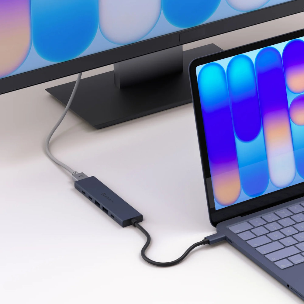 Adam Elements DE06, wszechstronny hub USB-C z HDMI 4K i HDCP, Blue (niebieski)