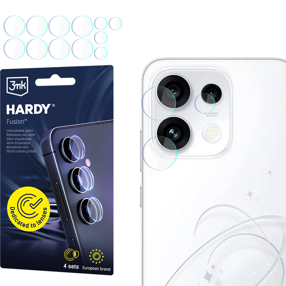 3mk Hardy Fusion Lens Protection do OPPO Reno16 F, OPPO Reno16 FS, innowacyjna ochrona soczewek, trwałość, minimalistyczna, Transparent (przezroczysty)
