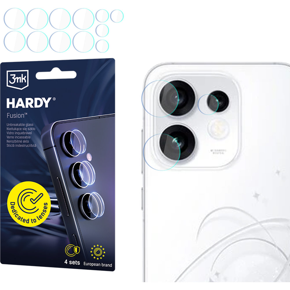 3mk Hardy Fusion Lens Protection do OPPO Reno16 / Pro, innowacyjna ochrona soczewek, trwałość, minimalistyczna, Transparent (przezroczysty)