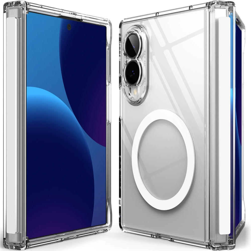 Etui Ringke Fusion Flap Magnetic do Galaxy Z Fold8 do MagSafe, przezroczysto-białe